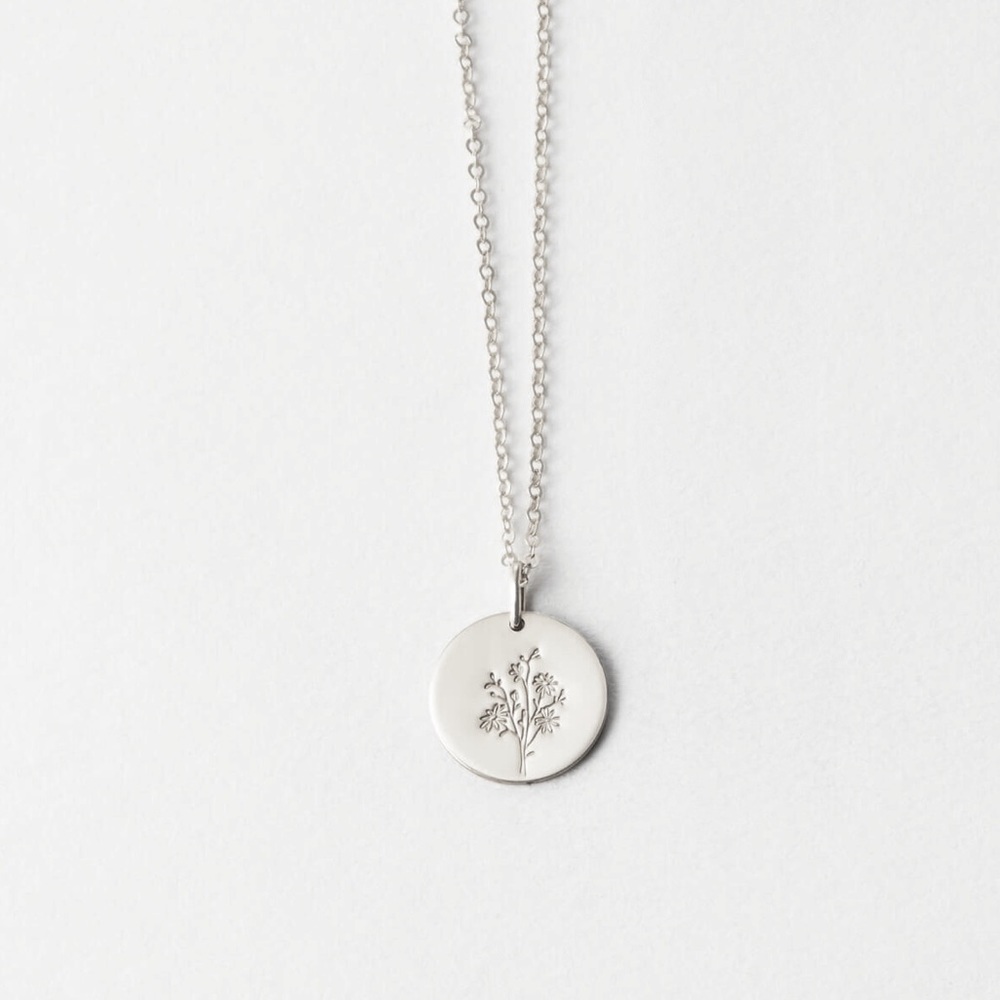 Aster September Birth Flower Charm Gift Necklace - Picture 8 of 16